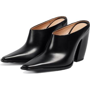 Mules for Women Chunky Heeled Mules Pointed Toe Clogs Slip on Heels Backless Loafers Work Office Casual Shoes