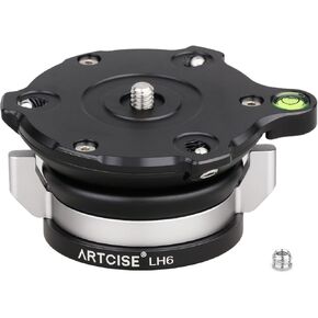 ARTCISE Tripod Leveling Base Aluminum Alloy -15°/+15° Tilt Adjusting Leveler Flat Plate 360 Panoramic Compatible with Canon Nikon Sony DSLR Camera Camcorder Max Load 22 lbs/10Kg