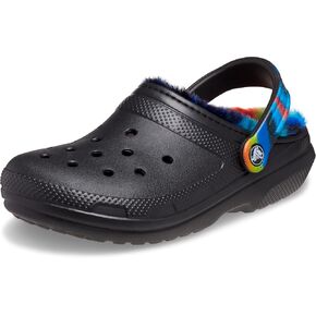 Crocs Unisex Classic Lined Tie-Dye Clogs, Black/Multi, Numeric_9 US Men
