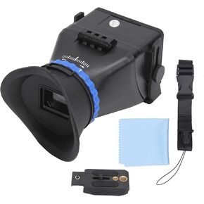 Camera Viewfinder 3X Magnification for Shooting Details Observation, Adjustable Diopter, 1/4in 3/8in Screw Holes, 3.0/3.2 inch LCD SLR Cameras, Black