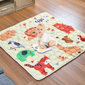 Miereirl Baby Play Mat 50x50 inch Play Mat for Playpen Thicken Soft Baby Crawling Mats for Floor Extra Large Non-Slip Baby Crawling Mat for Babies Toddlers Tummy Time Indoor&Outdoor Yellow Plant