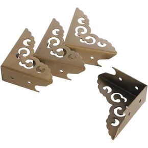 Metal Corner Guard Zinc Alloy Box Corner Protector Decorative Edge Cover Safety Guard Cabinet Furniture Corner Metal Bumpers Pack of 4