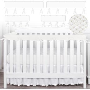 Breathable Mesh Corner Edge Protector Strip, Reversible Guardrail Protector, Soft Furniture Guards 4PC-White
