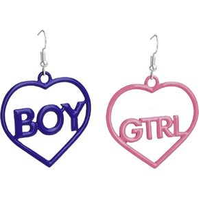 Boy Girl sign Blue Pink Earrings，Gender Reveal Ideas，Baby Shower Party, Maternity Bodycon Dress T-shirts Decorations Gift – by JTRF