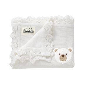 mimixiong Organic Cotton Baby Blanket Neutral Knitted Soft Crib Nursery Swaddling Receiving Blankets for Newborn Baby Boy Girl 40x30 Inch