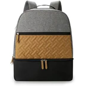 Village of Many Waterproof Stylish Baby Diaper Bag Backpack, Medium Capacity, Insulated Pockets (Black/Brown)