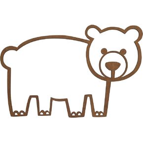 NOJO Little Love Bear Shaped Textured Wood Tone Wall Décor