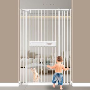 57" Extra Tall Cat Gate for Doorway, 29.5-37.5" Wide Pet Gate, Pressure Mounted Pet Dog Gate, Auto-Close Safety Baby Gate for Indoor Stairs, Doorways, and Kitchen
