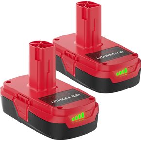 POWTREE Upgraded 3500mAh 2Pack C3 Batteries Compatible for Craftsman 19.2 Volt Battery Lithium-ion XCP DieHard 315.115410 315.11485 130279005 1323903 120235021 11375 11376 with Charge Indicator