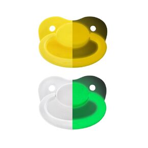 LittleForBig 2-Pacifier Pack BigShield Gen-1 Night Glow White Yellow