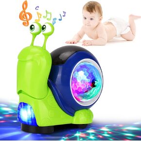 BUSOHA Interactive Crawling Baby Toys - Snail Musical Baby Toys with Colorful Lights Cute Infant Tummy Time Toys Sensory Development Birthday Gift for Baby Boys Girls