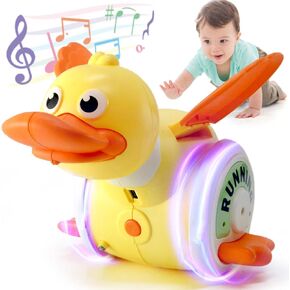 Sizobi Baby Musical Duck Toys, Dancing Duck Walking Duck Baby Toy for 18 Months+ Infants, Light Up Tummy Time Toys Crawling Toys Learning Toys for Toddler Newborn 2 3 4 Years Old Boys& Girls