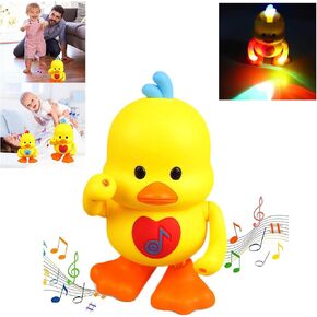 Dancing Duck - 2025 New Musical Duck Toy, Baby Preschool Educational Learning Toy w/Led Lights & Music, Dancing and Singing Musical Duck for 1+ Year Old Baby Toddler (Yellow)