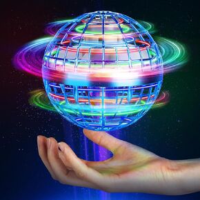 Flying Orb Ball 2025 Upgrade Hover Boomerang Ball, Hand Controlled Mini Galactic Spinning Drone Cool Kids Toy for Ages 8-13 Boys Girls Christmas Birthday Gifts(Pink)
