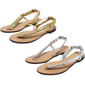 2 Pairs Women Summer Beach Flip Flops Comfortable Casual