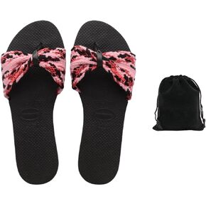 Havaianas Women's You St. Tropez Mesh Sandals - Elegant, Comfortable, and Durable Flip Flops with Woven Mesh Straps, Ideal for Beach, Casual, and Everyday Wear, Includes Velvet Pouch, 9-10, Black