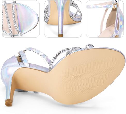 Perphy Rhinestone kal strap shiletto kyel kyel for women in Saudi Arabia