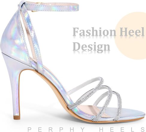 Perphy Rhinestone kal strap shiletto kyel kyel for women in Saudi Arabia