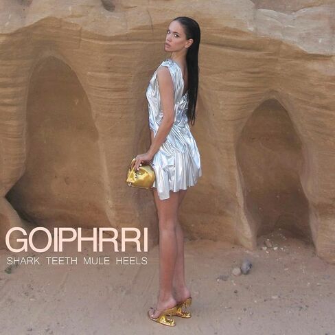 Goiphrri Metallic Wedge Sandals for Women Slip On Shark Teeth Mule Heels Comfortable Open Toe High Heeled Slide Sandals in Kuwait