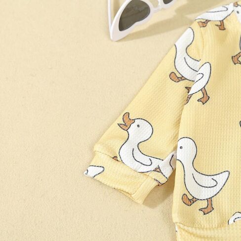 Ynibbim Toddler Baby Boy Fall Winter Clothes Duck Print Long Sleeve Sweatshirt & Joggers Pants 2-piece Sweatsuit Outfits in Saudi Arabia