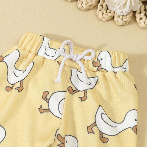 Ynibbim Toddler Baby Boy Fall Winter Clothes Duck Print Long Sleeve Sweatshirt & Joggers Pants 2-piece Sweatsuit Outfits in Saudi Arabia