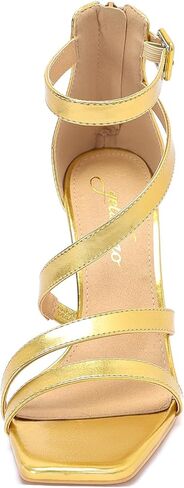 geluboao Heels for Womens Sexy Open Square Toe Strappy Chunky High Heels Sandals Ankle Strap Buckle Block Heeled Sandals in Kuwait