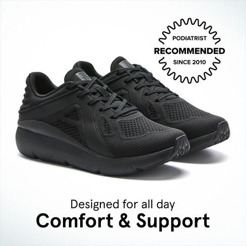 Abeo MXV Shift Walking Shoes for Women | تخفيف التهاب اللفافة الأخمصية | أحذية العظام للنساء | إدراج تقويم العظام القابل للإزالة الأسود 10 عريض in Kuwait