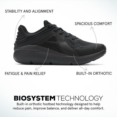 Abeo MXV Shift Walking Shoes for Women | تخفيف التهاب اللفافة الأخمصية | أحذية العظام للنساء | إدراج تقويم العظام القابل للإزالة الأسود 10 عريض in Kuwait