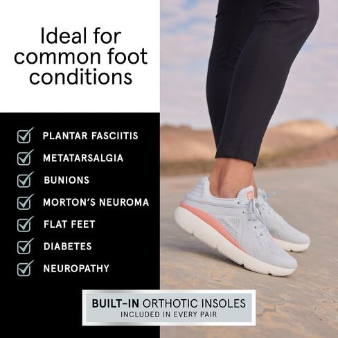 Abeo MXV Shift Walking Shoes for Women | تخفيف التهاب اللفافة الأخمصية | أحذية العظام للنساء | إدراج تقويم العظام القابل للإزالة الأسود 10 عريض in Kuwait