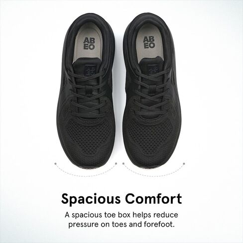 Abeo MXV Shift Walking Shoes for Women | تخفيف التهاب اللفافة الأخمصية | أحذية العظام للنساء | إدراج تقويم العظام القابل للإزالة الأسود 10 عريض in Kuwait