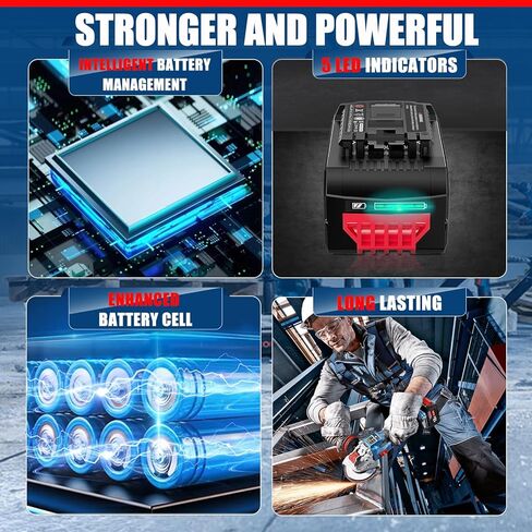 18V 8.0AH Lithium-ion بطارية استبدال Bosch 18V بطارية 8AH بطارية عالية الطاقة متوافقة مع أدوات وشحن BOSCH 18V in Kuwait