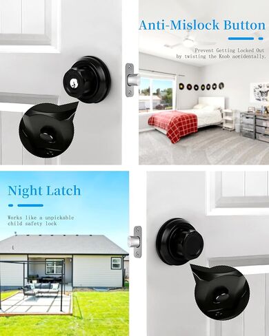 تطور لقفل قفل Deadbolt بدون أي مفاتيح مع زر مضاد للزولوك مقبض الباب الأمامي القفل مقبض مع أسطوانة واحدة من الفولاذ المقاوم للصدأ in Kuwait