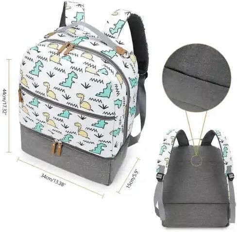 Village of Many Waterproof Stylish Baby Diaper Bag Backpack, Medium Capacity, Insulated Pockets (Black/Brown) in Saudi Arabia