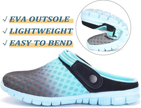 Hsyooes Mens Womens Mules & Clogs Garden Shoes Summer Breathable Mesh Slippers Non-Slip Outdoor Beach Sandals Unisex in Kuwait