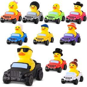 40 Pcs Jeep Ducks Rubber Ducks, 2.8 Inch Jeep Ducks for Ducking, 20 Rubber Ducks Assortment with 20 Jeeps, Ducks for Jeeps Collection, Valentines Day Birthdays Gifts Party Favors, Baby Bath Toy
