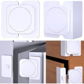 Corner & Flat Drawer Locks Baby Proofing, Refrigerator Lock Child Safety for Filing Cabinets Door Edges Oven Cupboard Kitchen Room, Fridge Latches Petproof for Toddler Cat, Upgarde Adhesive