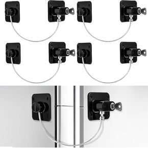 Sibba Refrigerator Lock with Key, 4 Pack Fridge Lock with Silicone Wire Protection, Freezer Lock for Kids, Easy to Use and Install Fridge Locks in Kuwait