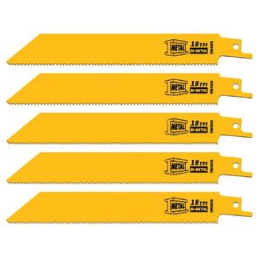 Pack of 5#DW4808 6" 10 TPI Straight Back Bi Metal Reciprocating Saw Blades 152mm Quality Durable New Replacement Parts for DeWalt