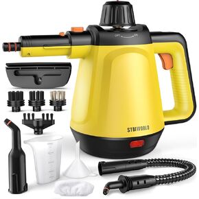 Natural Multi-Surface Handheld Steam Cleaner with 10 Accessories, 13.5OZ Pressurized Multipurpose On Demand Steam Cleaner for Home, Steamer for Cleaning Dirt, Grease, Grout, Tile, Floor, Couch and Car