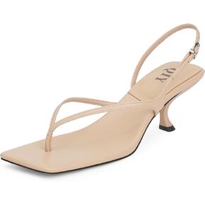 Women Sandals Kitten Heels for Women Flip Flops Square Open Toe Thong Heeled Sandals Comfort Party Dress Shoes