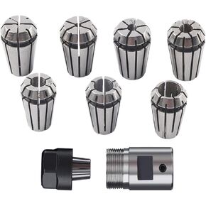 8 pieces of ER11A 1-7mm spring chuck set ER11 5mm motor shaft frame extension rod milling machine, suitable for CNC engraving machines