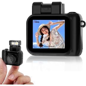 Mini Keychain Camera, 1080P HD Pocket Buddy Camera, Worlds Smallest Camera, KeyCam Photo & Video Camera with 6Filters, 100 Mins Battery Life, for Students (No Memory)