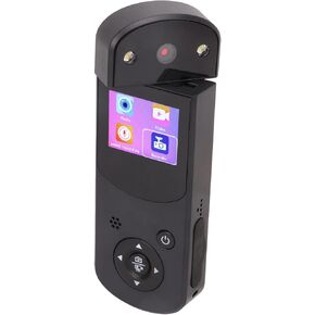 Zyyini Handheld Camera, 1080P 16MP Digital Camera Rotatable Vlogging Camcorders Multifunctional Clip On Sports Action Video Cameras,Video Camera for Kids(Black)