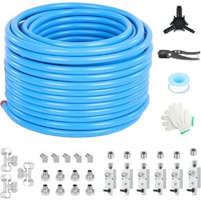 1/2" 200FT Compressed Air Line Kit, Air Line Kit, Air Hose Kit, HDPE-Aluminum-HDPE Piping, Airtight, Leak-Proof, for Air Compressor Fittings, Suitable for Shop, Workshops, Factories, Garages