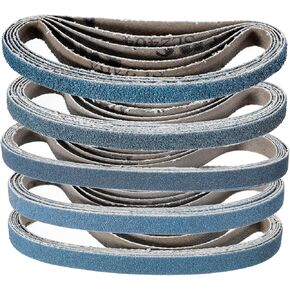 Harfington 30pcs 0.375 × 13 "أحزمة الصنفرة 6pcs كل من 60/80/100/120/280 محكمة أكسيد الزركونيا تدفق الورق صنفا حزام الصنف
