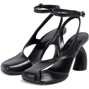 Yishaweiqi Women's Bridal Heeled Sandals Square Toe High Heels Ankle Strap Buckle Dress Pumps