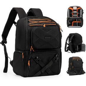 Cwatcun Camera Backpack Professional DSLR/SLR/Mirrorless, Waterproof Hardshell Case Large Camera Bag Outdoor Hiking Travel Multifunction Photography Backpack with Tripod Holder&Laptop Compartment 1.0