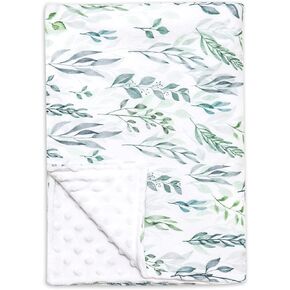 DILIMI Baby Blanket, Soft Warm Baby Blanket for Girl and Boy, Toddler Baby Newborn Plush Dot Security Blanket for Nursery Stroller Infant Crib Blanket Unisex (40×30 in), Green Leaf