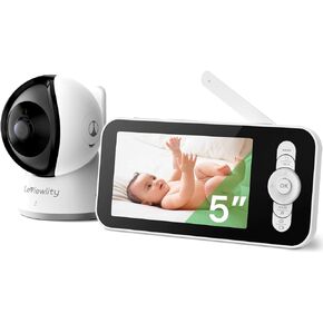 Baby Monitor with Camera and Audio, 5" Screen 1080P HD Video Baby Monitor with 5000mAh 30-Hr Battery & 1100ft Range, 8X Zoom, Infrared Night Vision, VOX Mode, 2-Way Talk, Photo & Video Recording