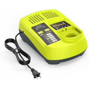 12V-18V USB Fast Charger for Ryobi P117 Lithium-Ion/NiCad/NiMh Batteries, Dual Chemistry, Compatible with ONE+ 18V P102 P103 P105 P107 P108 P189 P197 P190 P191 PBP002, 90W Battery Charger